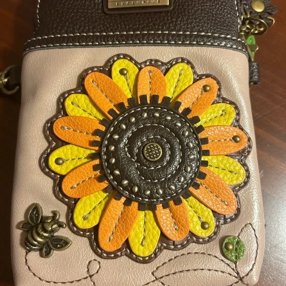Chala Sunflower Crossbody Bag - Brown and Orange - Picture 7 of 8
